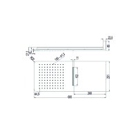 Mereo Talířová sprcha horní, s vodopádem, hranatá 600 x 251 mm, nerez