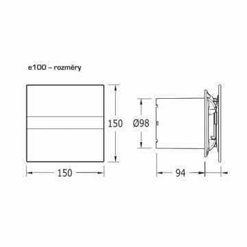 Cata E100GT ventilátor, DN 100