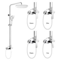 Mereo Sprchová baterie s talířovou hranatou sprchou, bílá