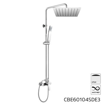 Mereo Sprchová baterie s talířovou hranatou slim sprchou 300x300 mm, nerez