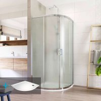 Mereo Sprchový kout, LIMA, čtvrtkruh, chrom ALU, vanička, sklo Point