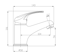 Mereo Umyvadlová stojánková baterie vyšší, Lila, bez výpusti, chrom