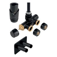 Rohová termostatická sada pro jednobodové připojení, černá, ZTT30BL