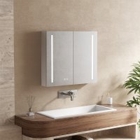 Mereo Koupelnová galerka 80 cm, zrcadlová skříňka, stříbrná