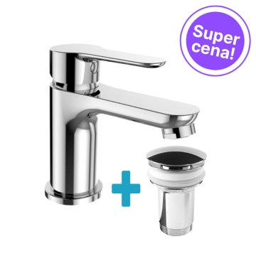 Getmi umyvadlová stojánková baterie s clic-clacem, chrom