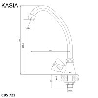 Mereo Dřezový kohoutek stojánkový, Kasia, výška 250 mm, chrom