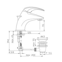 Nobili Rubinetterie Palladio umyvadlová stojánková baterie, s výpustí, 33118/1