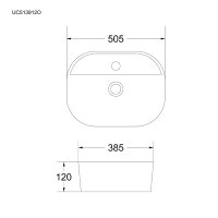 Mereo Umyvadlo na desku bez přepadu, 505x385x120 mm, keramické