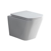 Mereo WC set - Smart flush rimless WC hranaté, modul pro sádrokarton, bílé hranaté tlačítko