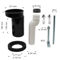 Připojovací souprava DN80/D90, pro závěsné klozety s možností excentr. napojení ø 25 mm