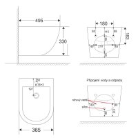 Mereo Bidet závěsný kapotovaný, 495x365x330, keramický, bílý