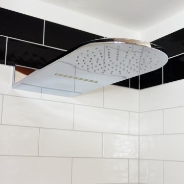 Mereo Talířová sprcha horní, s vodopádem, půlkulatá 600 x 251 mm, nerez CB496