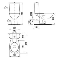 Mereo WC kombi, zadní odpad s armaturou