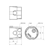 Montážní krabice KPR 68, 73x66 mm