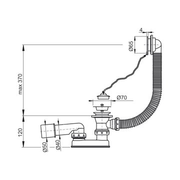 Alcaplast vanový sifon, A501