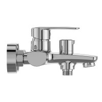 Mereo Vanová nástěnná baterie, Pego, 150 mm, s keramickým přepínačem, bez příslušenství, chrom