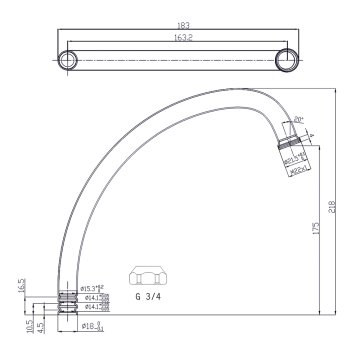 Mereo Ramínko trubkové pro stojánkové baterie a kohoutky