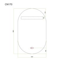 Mereo  Zrcadlo oválné 50x80 cm, LED osvětlení a odmlžování