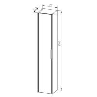Mereo Vigo, koupelnová skříňka vysoká 170 cm, levé nebo pravé otevírání