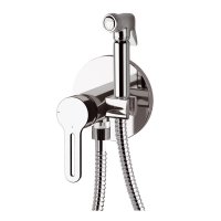 Podomítková baterie s bidetovou sprchou, kulatý kryt, chrom, 1103-07