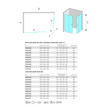 Mereo Sprchový kout, LIMA, obdelník, chrom ALU, sklo Point