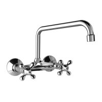 Mereo Retro Viktorie baterie dřezová, nástěnná, s U ramínkem trubkovým ø 18 mm - 230 mm