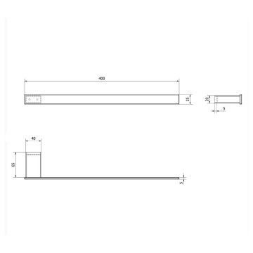 Bella držák ručníků 400 mm, chrom