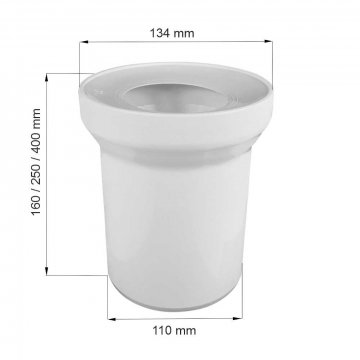 WC připojovací kus přímý, DN 100/D 110, 250 mm