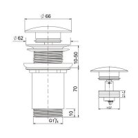 Mereo Výpusť uzavírací se sítkem CLIC-CLAC ø  5/4" celokovová chromovaná bez přepadu, vytahovací