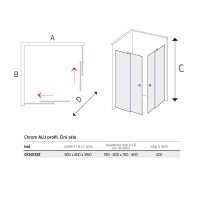 Mereo Sprchový kout, Kora Lite, čtverec, 80 cm,  chrom ALU, sklo Čiré