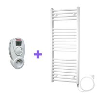 Getmi otopný žebřík rovný, bílý, elektrický včetně digitálního termostatu