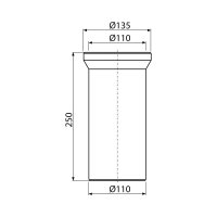 Alcadrain dopojení k WC přímé, DN 110, 250 mm