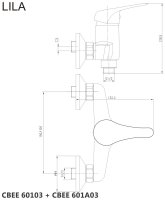 Mereo Sprchová nástěnná baterie, Lila, bez příslušenství, chrom