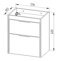 Mereo Vigo, koupelnová skříňka s keramickým umyvadlem, 61 cm