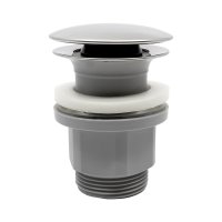 Mereo Výpusť uzavírací CLIC-CLAC, plastová s přepadem, o 5/4", kulatá, s možností vždy otevřeno