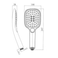 Mereo Ruční sprcha třípolohová 10 x 11cm