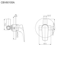 Mereo Sprchová podomítková baterie bez přepínače, Eve, Mbox, kulatý kryt, chrom