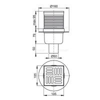 Alcaplast vpusť podlahová APV2, spodní