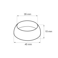 Mereo Krytka na kartuš pro ø 40 mm, chrom