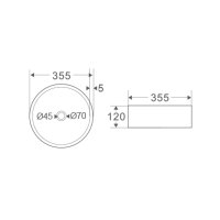 Mereo Umyvadlo na desku bez přepadu, 355x120 mm, kulaté, keramické - pro zaslání na paletě