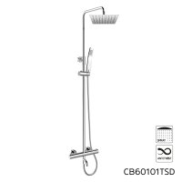 Mereo Termostatická vanová baterie s talířovou hranatou sprchou