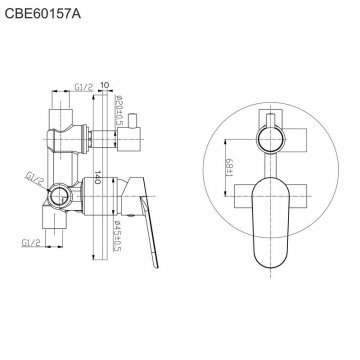 Mereo Sprchová podomítková baterie s trojcestným přepínačem, Viana ,Mbox, kulatý kryt, chrom