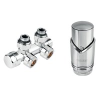 Sada na otopná tělesa se středovým připojením, rohová, chrom, ZTD30CR