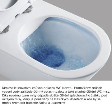 Mereo WC závěsné kapotované, RIMLESS, 495x360x370, keramické, bez sedátka