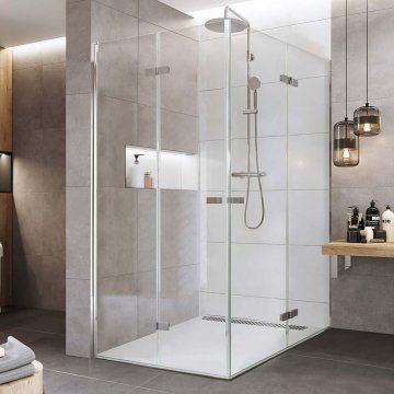 Mereo Zalamovací sprchový kout, Novea, obdélník, chrom ALU, sklo Čiré