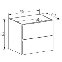 Mereo Aira, koupelnová skříňka s keramickym umyvadlem 61 cm, šedá
