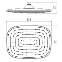 Mereo Talířová sprcha horní 255x190mm s kloubem, pochromovaný plast