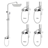 Mereo Sprchová baterie s talířovou hranatou sprchou, šedá