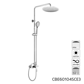 Mereo Sprchová baterie s talířovou kulatou slim sprchou ø 300 mm, nerez