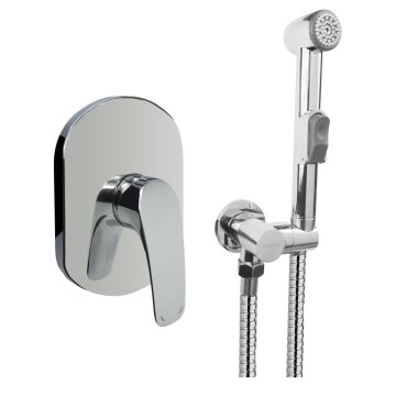 Mereo Podomítková baterie s bidetovou sprchou, Eve, Mbox, oválný kryt, chrom